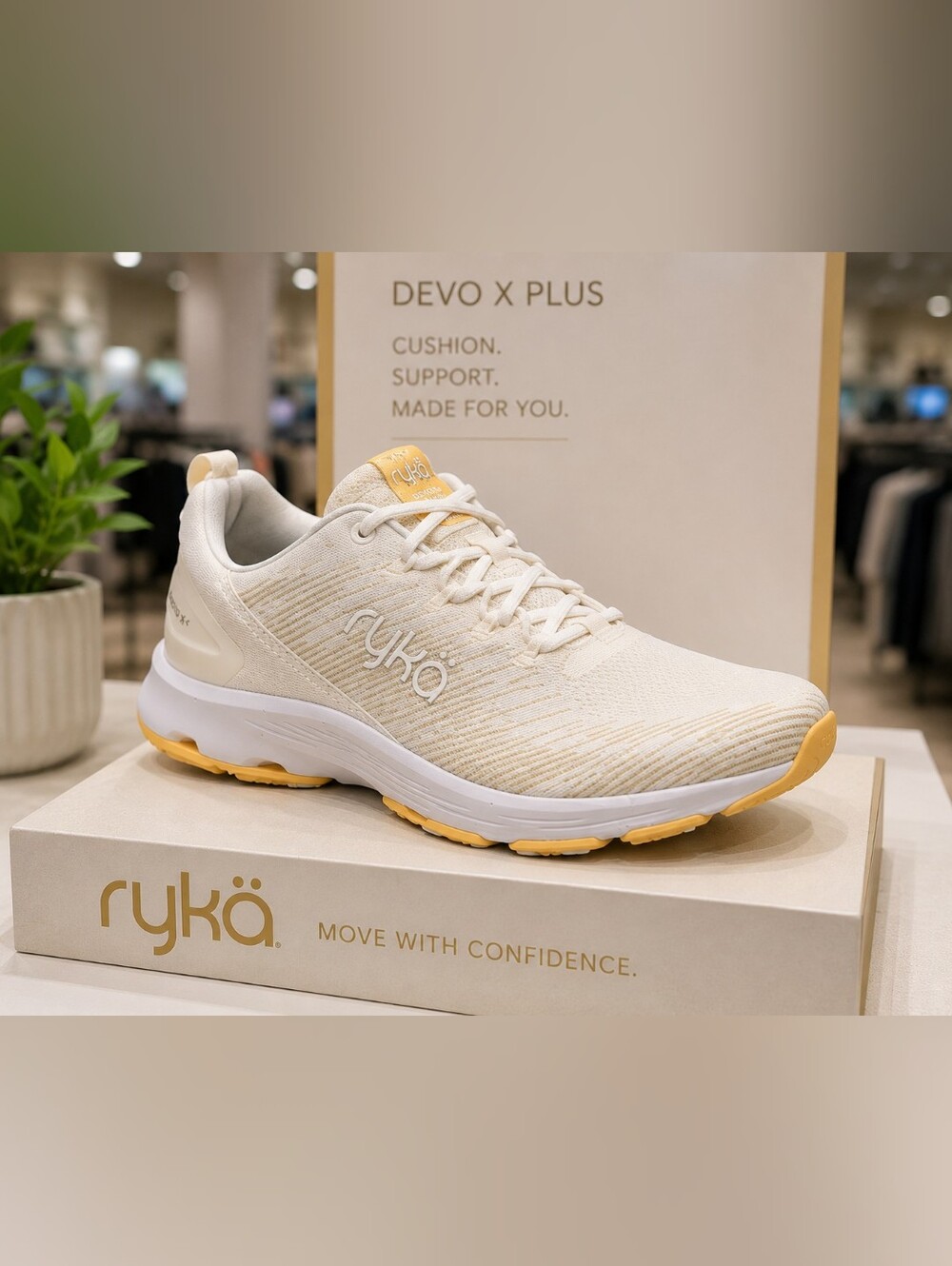 Ryka Devotion X One Planet Walking Sneakers – Women’s Size 12M – Gardenia – New